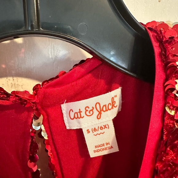 Cat & Jack girls red Reversible Sequin Snowflake sleeveless Dress small 6/6x - Picture 5 of 7